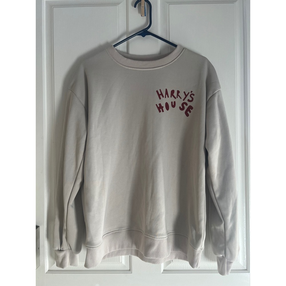 Harry Styles Harrys House Sweatshirt Tan Beige Tracklist Graphic Pullover Large